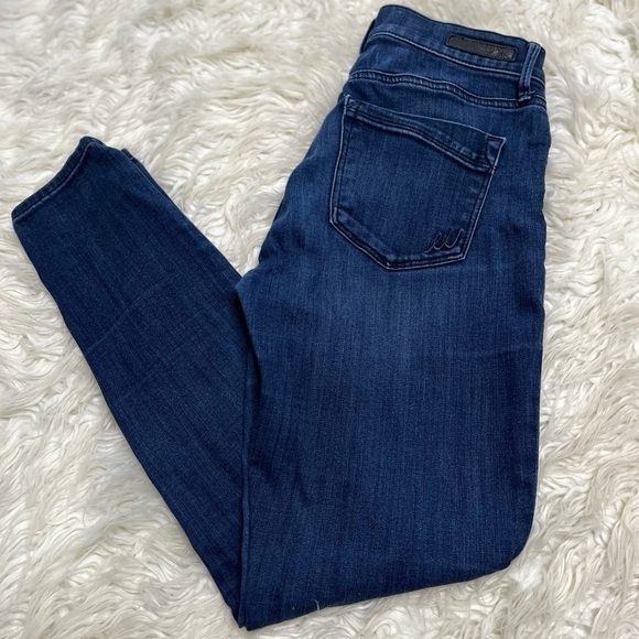 Express Denim - Express Women’s Dark Blue Denim Legging Mid Rise Jeans